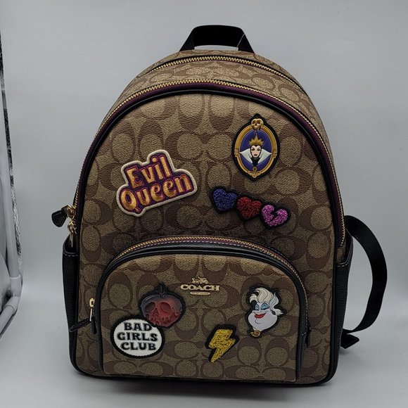 Coach x Disney Court Backpack in Signature Canvas with Patches CC148 - Picture 1 of 10